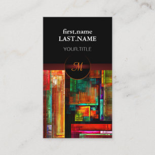 Cartão De Visita Padrão Moderno de Abstrato de Arte Quadrados Color