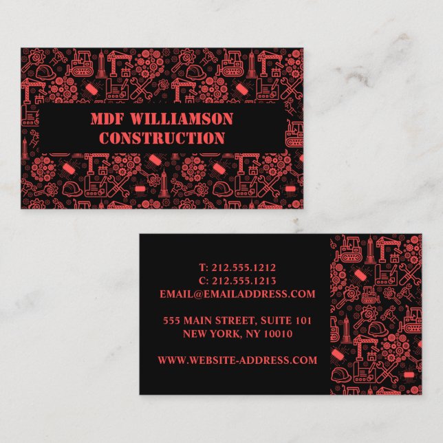 Cartão De Visita padrão moderno de Engenheiro de arquitetura Bluepr (Frente/Verso)