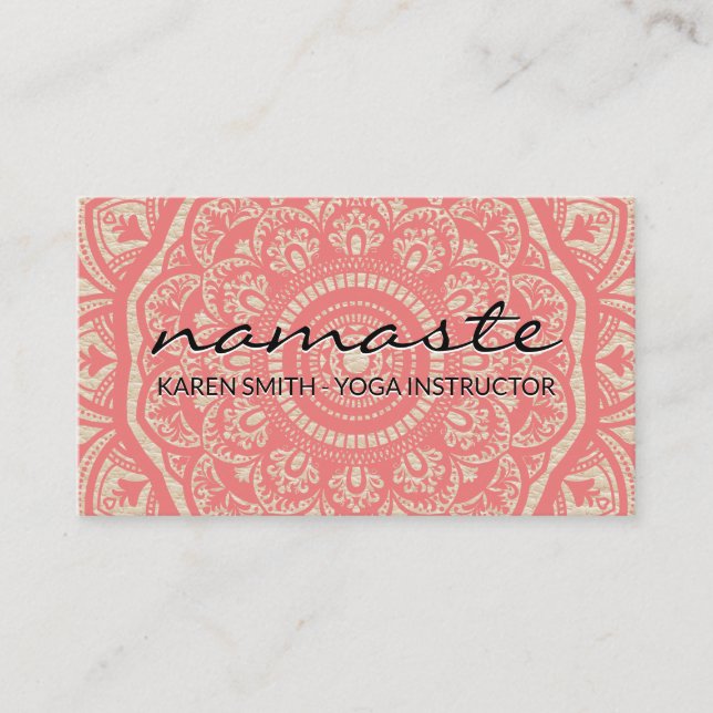 Cartão De Visita Padrão Namaste Mandala (Frente)