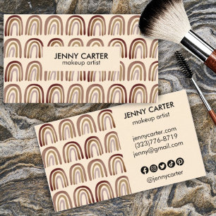 Cartão De Visita Padrão neutro de arco-íris terno Boho Único Brown