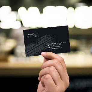 Cartão De Visita Padrão Preto Simples Preto-Impressão preto de Roda