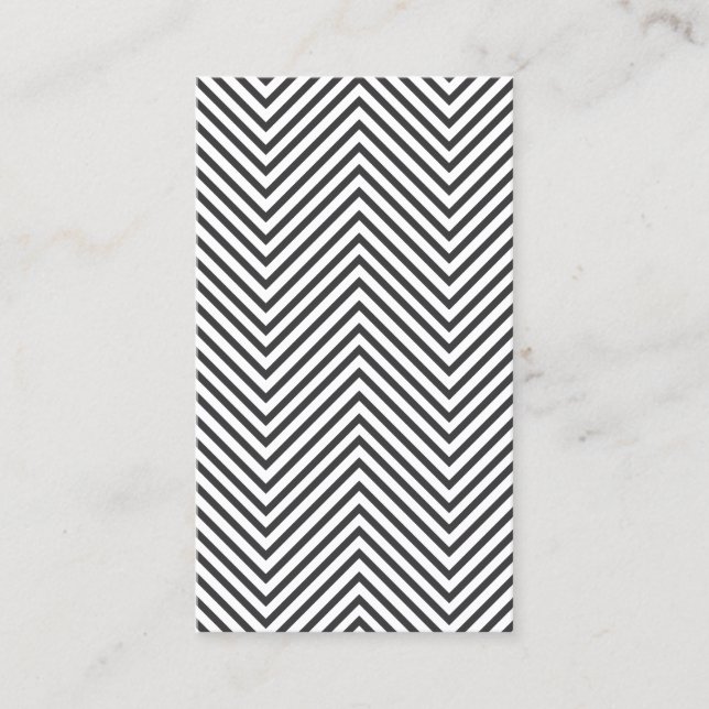 Cartão De Visita Padrão Tendy & Hip Black/White Chevron (Frente)