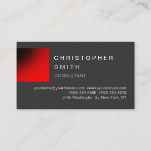 Cartão de visita Padrão Único da Cinza Vermelha Mo