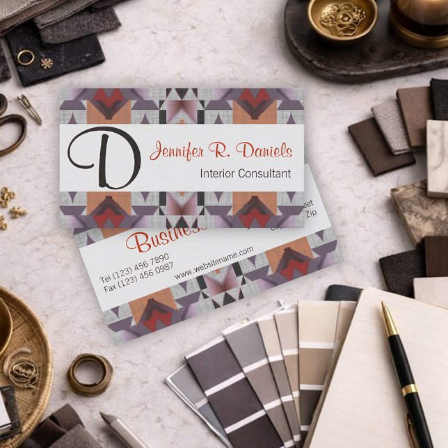 Cartão De Visita Padrão Único de Arte Tribal Indiana Americana (Criador carregado)