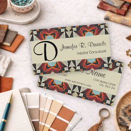 Cartão De Visita Padrão Único de Arte Tribal Indiana Americana