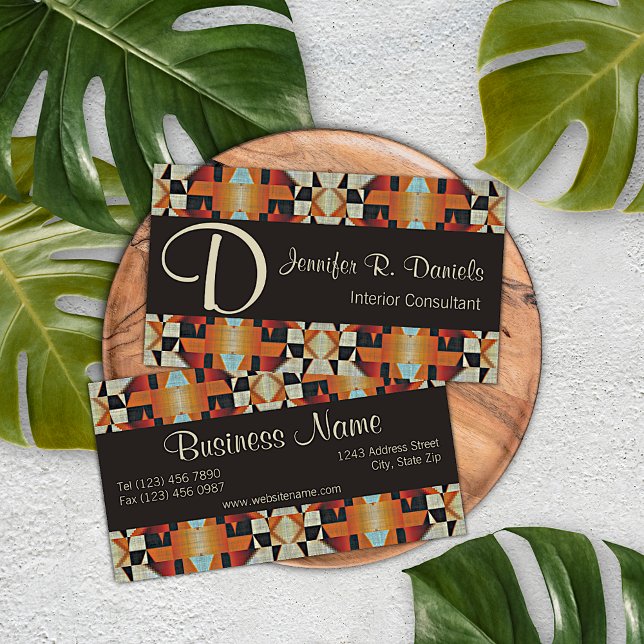 Cartão De Visita Padrão Único de Arte Tribal Indiana Americana (Criador carregado)