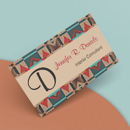 Cartão De Visita Padrão Único de Arte Tribal Indiana Americana