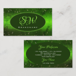 Cartão De Visita Padrão Verde Marmoreado Glitter Estilo de Leitura