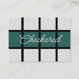 Cartão De Visita Padrão Verificado em Preto da Cinza Teal