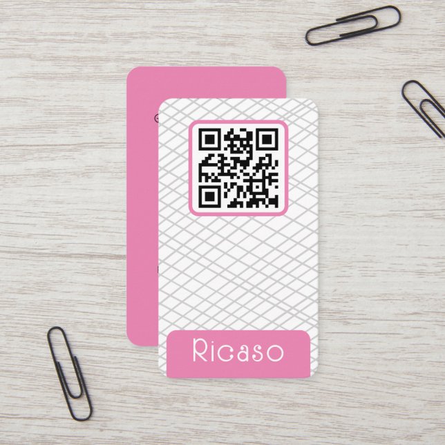 Cartão De Visita Padrão Vinculado ao Código QR Personalizado (Frente/Verso In Situ)