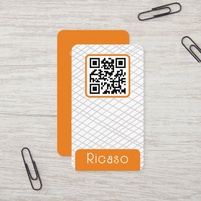 Cartão De Visita Padrão Vinculado ao Código QR Personalizado (Frente/Verso In Situ)