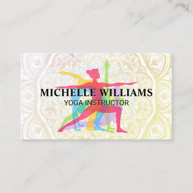 Cartão De Visita Padrão YogaMandala (Frente)