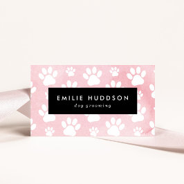 Cartão De Visita Padrões De Patas, Cachorro, Cachorro-Walker, Compr