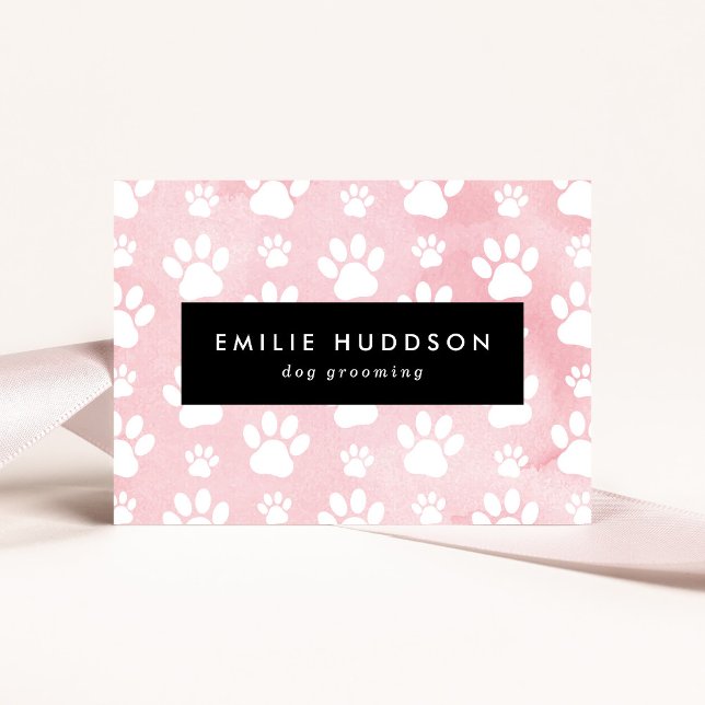 Cartão De Visita Padrões De Patas, Cachorro, Cachorro-Walker, Compr (Criador carregado)