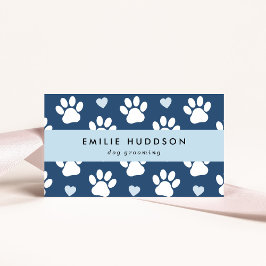 Cartão De Visita Padrões De Patas, Cachorro, Cachorro-Walker, Compr