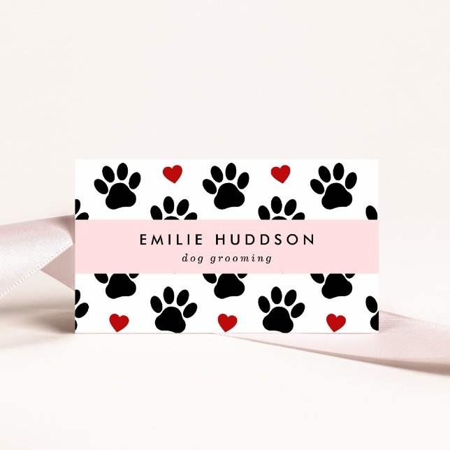 Cartão De Visita Padrões De Patas, Cachorro, Cachorro-Walker, Compr (Criador carregado)