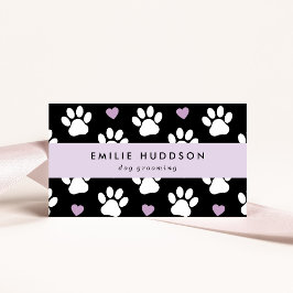 Cartão De Visita Padrões De Patas, Cachorro, Cachorro-Walker, Compr