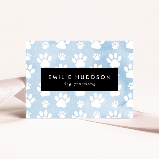 Cartão De Visita Padrões De Patas, Cachorro, Cachorro-Walker, Compr (Criador carregado)