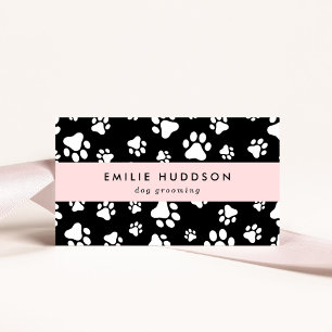 Cartão De Visita Padrões De Patas, Cachorro, Cachorro-Walker, Compr