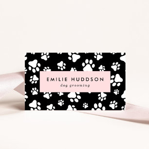 Cartão De Visita Padrões De Patas, Cachorro, Cachorro-Walker, Compr