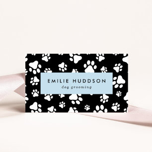 Cartão De Visita Padrões De Patas, Cachorro, Cachorro-Walker, Compr