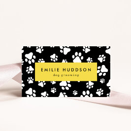 Cartão De Visita Padrões De Patas, Cachorro, Cachorro-Walker, Compr