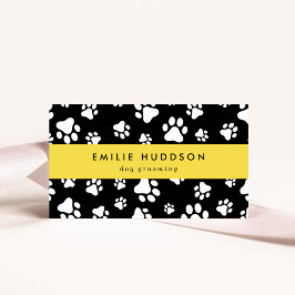 Cartão De Visita Padrões De Patas, Cachorro, Cachorro-Walker, Compr