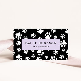 Cartão De Visita Padrões De Patas, Cachorro, Cachorro-Walker, Compr