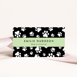 Cartão De Visita Padrões De Patas, Cachorro, Cachorro-Walker, Compr