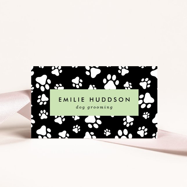 Cartão De Visita Padrões De Patas, Cachorro, Cachorro-Walker, Compr (Criador carregado)