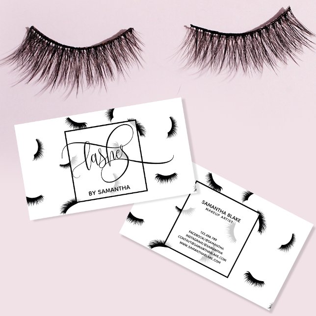 Cartão De Visita Padrões de traços Muitas traças Eyelash Eyelash Ar (Criador carregado)