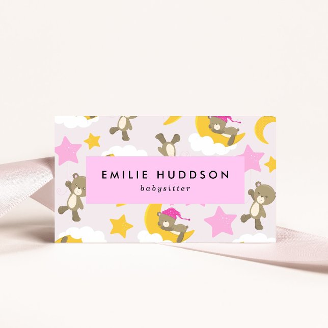 Cartão De Visita Padrões De Ursos, Babá, Cuidados Diários, Cuidados (Criador carregado)
