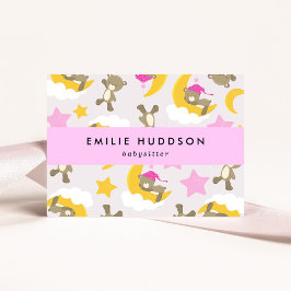 Cartão De Visita Padrões De Ursos, Babá, Cuidados Diários, Cuidados