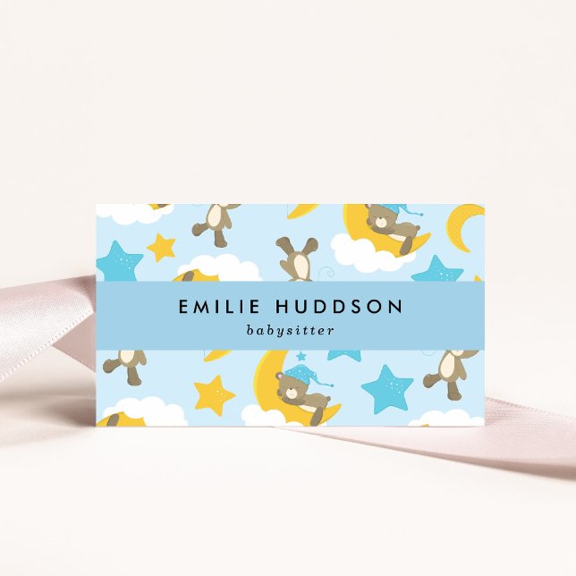 Cartão De Visita Padrões De Ursos, Babá, Cuidados Diários, Cuidados (Criador carregado)