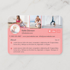 Cartão De Visita Página Perfil do Treinador de Malhações Pessoal de