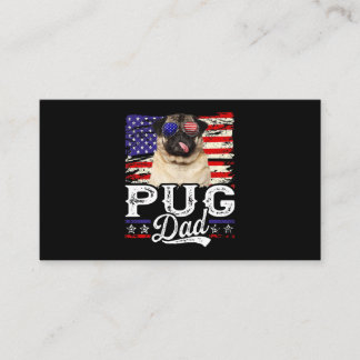 Cartão De Visita Pai de Mens Pug EUA Bandeira Dia de os pais Patrió