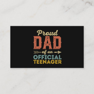 Cartão De Visita Pai Orgulhoso do Aniversário Oficial do Adolescen