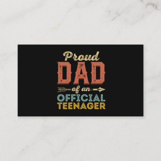 Cartão De Visita Pai Orgulhoso do Aniversário Oficial do Adolescent