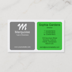 Cartão De Visita Painéis - Cinza com verde Primavera