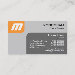Cartão De Visita Painéis MonoGram - Lt Laranja e Cinza