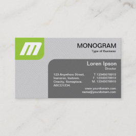 Cartão De Visita Painéis MonoGram v2 - Verde marciano e Cinza