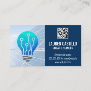 Cartão De Visita Painéis Solares   Lâmpada   Código de verifica