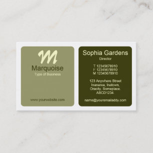 Cartão De Visita Painéis - Verde Marrom, Khaki, Creme e Branco