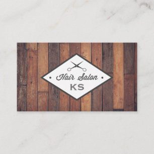 Cartão De Visita Painel de Madeira Estylist para o cabelo Salão