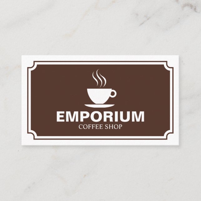 Cartão De Visita Painel na moda - Café 4C2A1E (casca do ovo) (Frente)