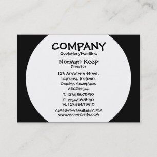 Cartão De Visita Painel redondo - branco com preto