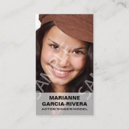 Cartão De Visita Painel transparente branco dos Headshots do ator