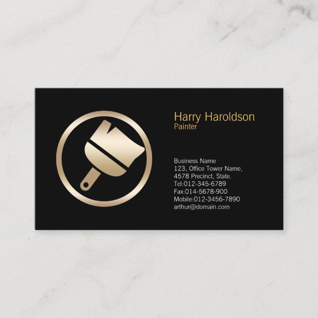 Cartão De Visita Paint Brush Icon Painter Business Card (Frente)