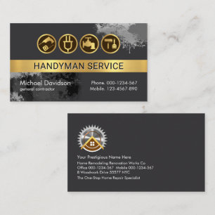 Cartão De Visita Paint Splatter Em Camadas De Cinza