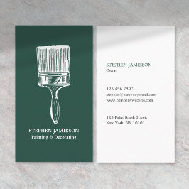 Cartão De Visita Painter & Decorator Dark Green and White